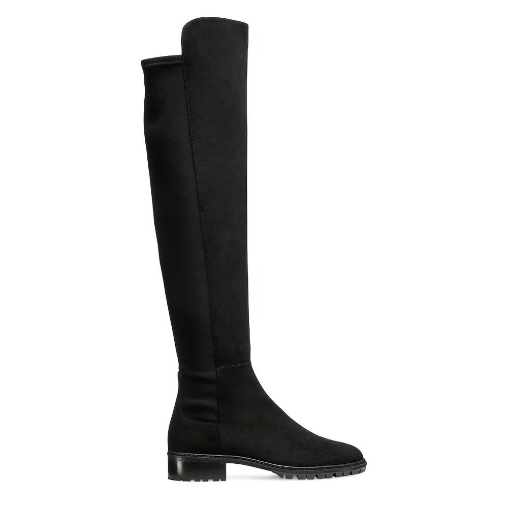 STUART WEITZMAN CITY OVER THE KNEE BOOT 5050 LUG SUEDE BLACK 5  (P10)